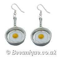 Frying Pan Earrings - Click Image to Close